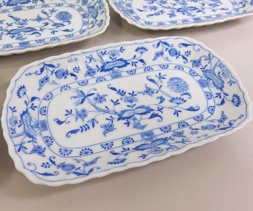 昭和レトロ 三洋陶器 Blue Elbe プレート 9枚セット スナック皿 花柄 平皿 ブルーエルベ ☆ 札幌市 北区 屯田