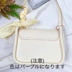 新品未使用　marcydorn  リボンショルダーバッグ　パープルの画像