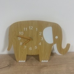 木製 壁掛け時計 ぞうさん