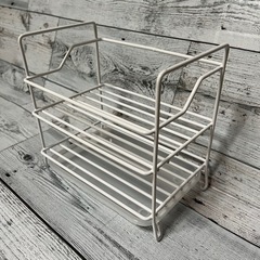 新品⭐️ スポンジホルダー キッチン スタンド 洗剤 2段式 水切りかご ステンレス製 トレー付きの画像
