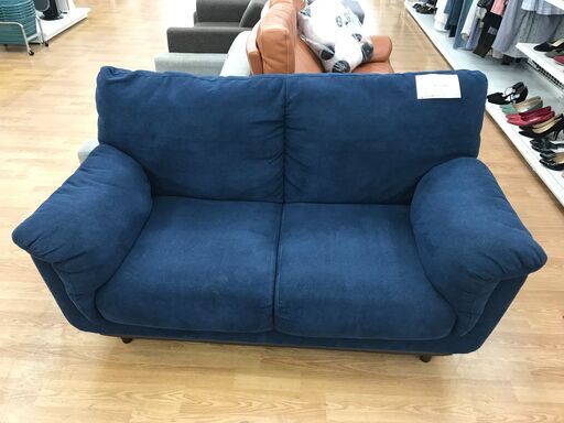 ★ジモティ割あり★  ソファー 青 H86×W165×D93 クリーニング済み KJ2318