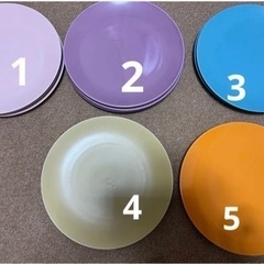 美濃焼　カラフル　プレート　丸型　円形　大きめ皿　食器　カフェ　フランフラン　 昭和レトロ  23.5の画像