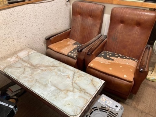 【引取・直接配送限定】応接セット テーブル ソファ1人掛け 2人掛け 値下げ可