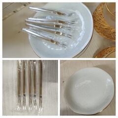 (売約済み)5人用食器セット ガラス 漆 木製 陶器 の画像
