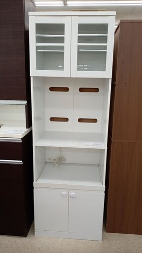 ★ジモティ割あり★  レンジ台 白 H180×D43.5×W59 クリーニング済み TJ1408
