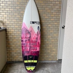 サーフボード　スーパーブランド　5'9, 25L  ネジ不調