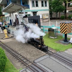 交通公園でのSL、ミニ新幹線運転手！