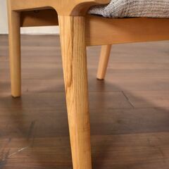 ≪yt755ジ-中≫ 木製ダイニングチェア ミドル高 ナチュラル 座面高約36cm ファブリック/布 リビングでもダイニングでも 50629-07の画像