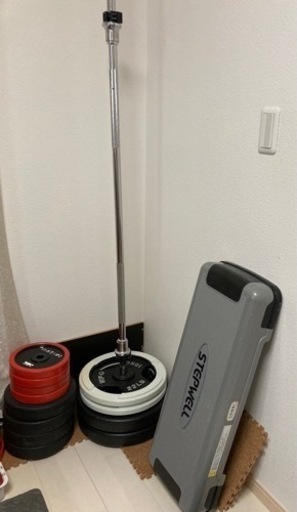 筋トレ用品一式 全部まとめて(バーベル 、ラック、シャフト、マット)