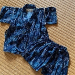 甚兵衛　紺　花火模様　80サイズの画像