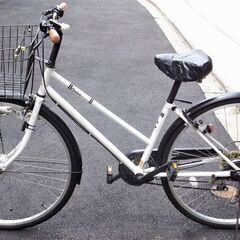 (ありがとうございました)27インチ　白色　自転車　シティーサイ...