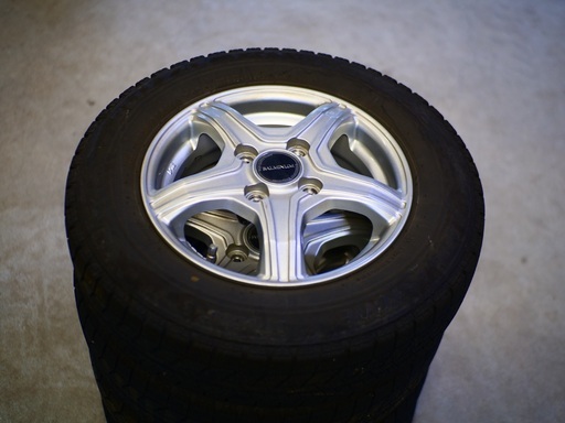 4本セット BRIDGESTONE ブリヂストン BLIZZAK VRX 145/80R13 75Q ホイール付き BALUMINUM バルミナ 3×4.00B 4穴 PCD 100 オフセット 45