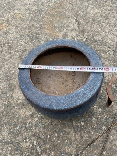 ☆中古品 火鉢 暖房 暖房具 湯沸し 調理 陶器 インテリア 冬季 ☆