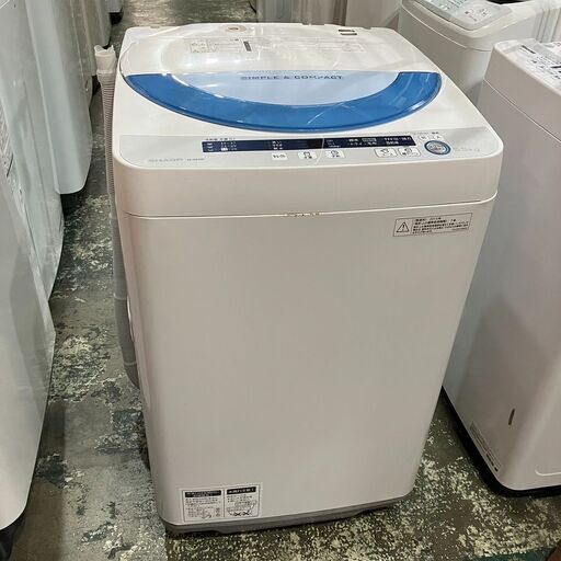SHARP シャープ ES-GE55P-A 全自動 洗濯機 5.5㎏ 2014年製 ホワイト●BA07G015