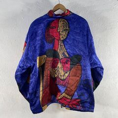 ◆🔶期間限定・特別価格🔶◆MAGGIE LAWRENCE 90s Picasso 総柄 ナイロンジャケット オーバーサイズの画像