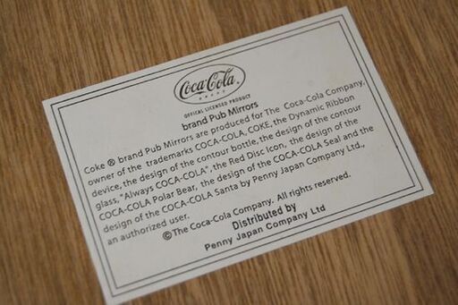 CocaCola パブミラー 縦23×横32cm 片面 壁掛け ICE COLD 鏡 店舗販促品 コカコーラ レトロ お店 札幌市 清