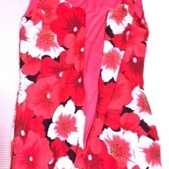 新品 タグ付き Caroll Elegance 花柄ワンピース アシンメトリー ハイビスカス柄の画像