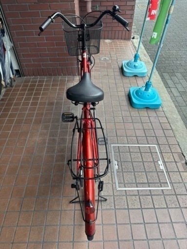 26インチ　ママチャリ　ledライト　ワインレッド