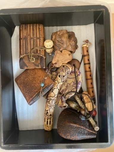 在銘含む 時代物 根付 帯留 印材 鏡蓋 色々