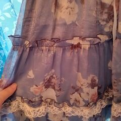【新品】axes femme　ローズ柄梯子リボンレース　ワンピース　チュニックの画像