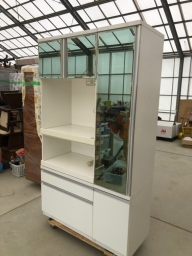 キッチンボード グレイス 白 丸仙工業 114cm×50cm×高さ198cm