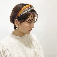 新品未使用　TOKOHANA  チェック柄クロスデザインヘアバン...