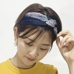 新品未使用　TOKOHANA  チェック柄クロスデザインヘアバン...