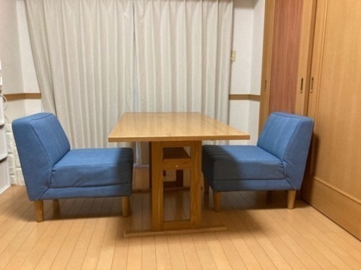 リビングダイニングセット（1Pソファ2点、テーブル1点） サーフ　デニム　西海岸　北欧