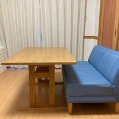 リビングダイニングセット（1Pソファ2点、テーブル1点） サーフ デニム