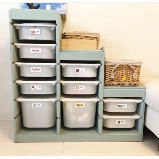 IKEA子供部屋家具トロファスト/フタ付きケース＆棚も付けます！豪華セット