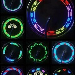 【新品】LED自転車ホイールライト タイヤライト 事故防止 30種類の明るいパターンの画像