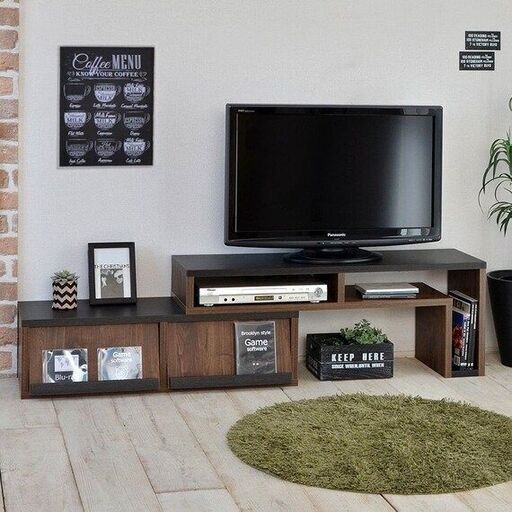 ニトリ 奥行き30cmの薄型伸長式テレビ台(幅105-192cm　BR)