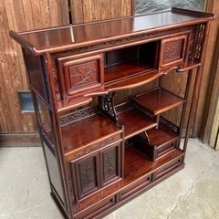 N 茶道具！花梨の茶棚飾棚②の画像