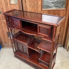 N 茶道具！花梨の茶棚飾棚②の画像