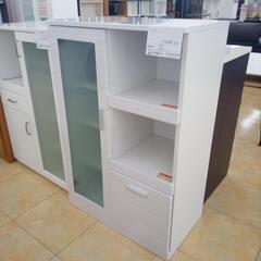 ★ジモティ割あり★  レンジ台 白 H120.5×D45×W80.5 クリーニング済み OJ1481