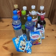 お茶 アクエリアス 10本 リポビタン お菓子 