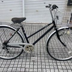【27インチ自転車】外装6段変速付　前後タイヤ、サドル新品❗️若...