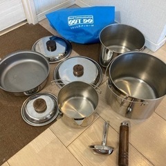 【決まりました】ステレンスクッカーM   アウトドア調理器具セット