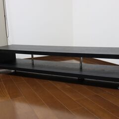 【引き渡し決定しました】150㎝幅　テレビボード　ブラック木目の画像