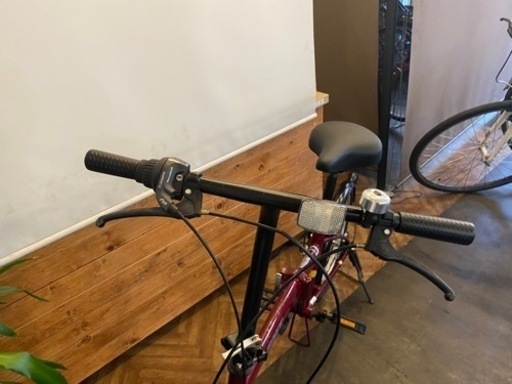 【折りたたみ自転車】20インチ6段　ワインレッド