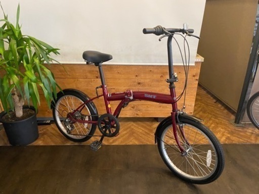 【折りたたみ自転車】20インチ6段　ワインレッド