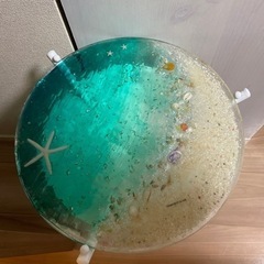 7/10スタートフジ【テレビ月9ドラマ真夏のシンデレラに美術協力】レジンアーティスト受注生産のテーブルの画像