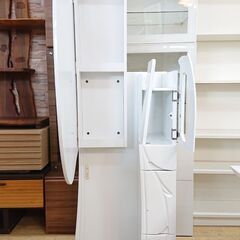 LEDランプ付 姿見ドレッサー 多収納 鏡面仕上 コンセント付き 横幅60cm×奥行36cm×高さ172cm■近隣配送無料 買取帝国 朝霞店の画像