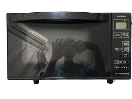 アイリスオーヤマ 電子レンジ 18L フラットテーブル ヘルツフリー 600W 出力3段階 自動あたためメニュー3種類 タイマー機能 黒 IMB-FV1801