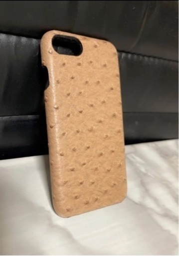 iPhoneケース　オーストリッチ革　ベージュ