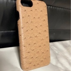 iPhoneケース　オーストリッチ革　ベージュ