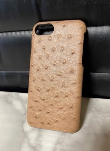 iPhoneケース　オーストリッチ革　ベージュ
