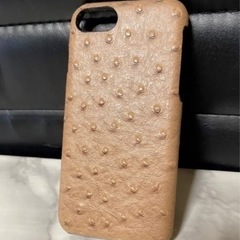 iPhoneケース　オーストリッチ革　ベージュの画像