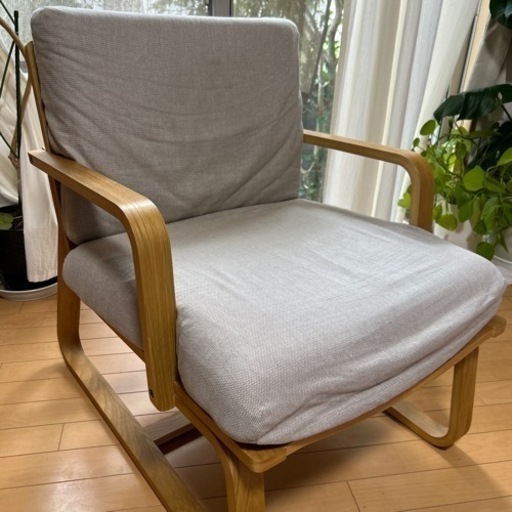 無印良品リビングでもダイニングでもつかえるソファチェア・オーク材　美品