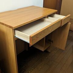 (値下げ)ISSEIKI アルダー材 天然木 ワークデスク  ナチュラル 奥行45 幅80の画像